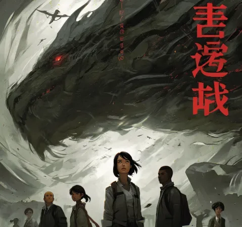 一位读者坐在书堆旁思考漫画阅读问题